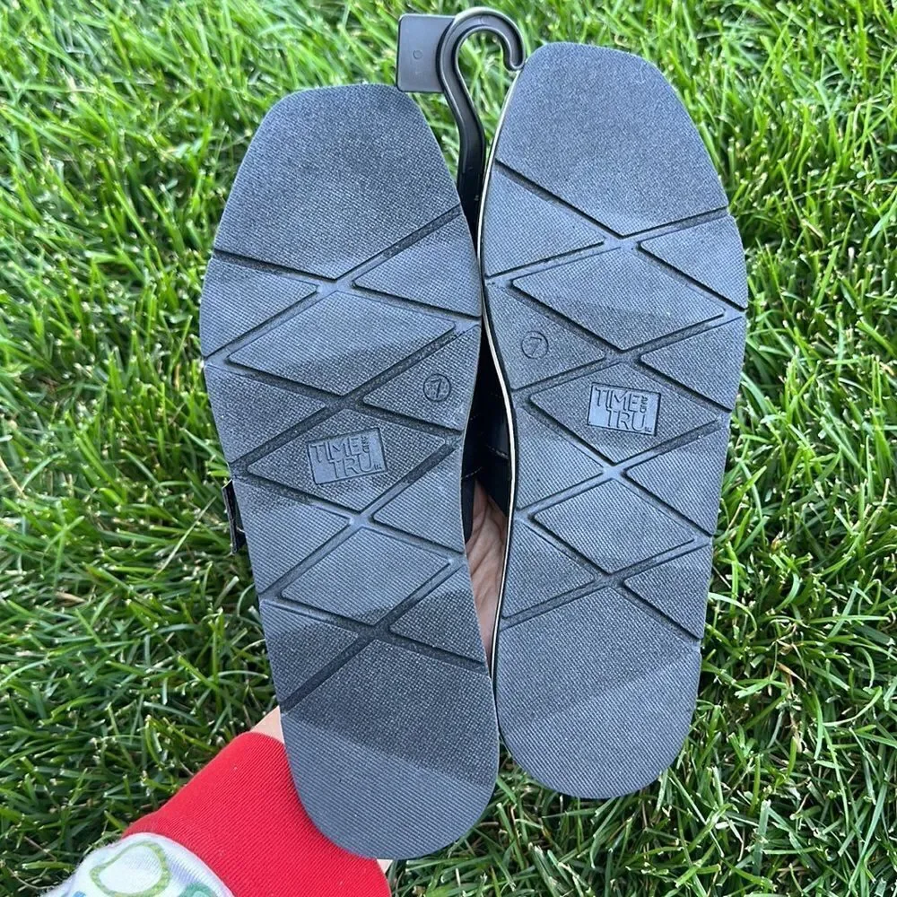 Time and Tru Women's Buckled Mule Slides size 7